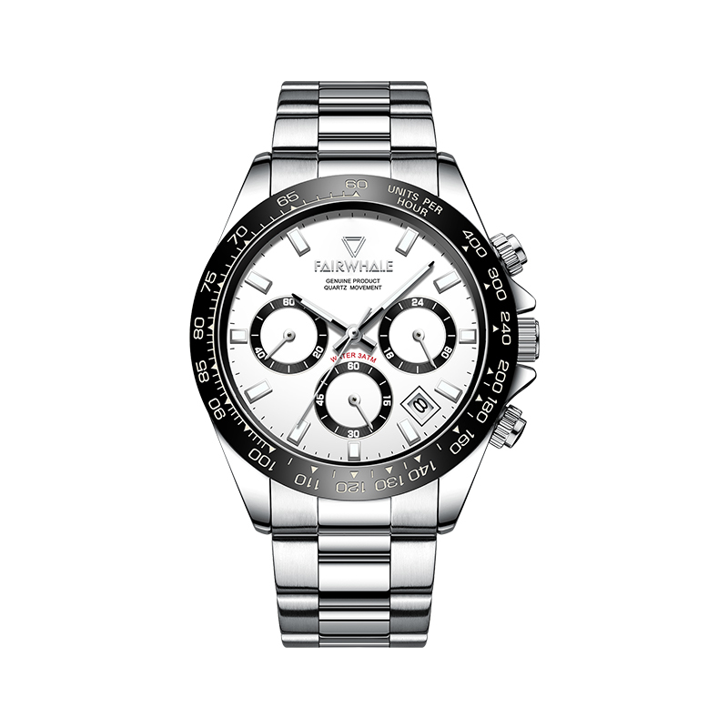 【Mark Fairwhale 馬克菲爾】FW-5030 賽車風格 三針三眼 計時 日期顯示錶