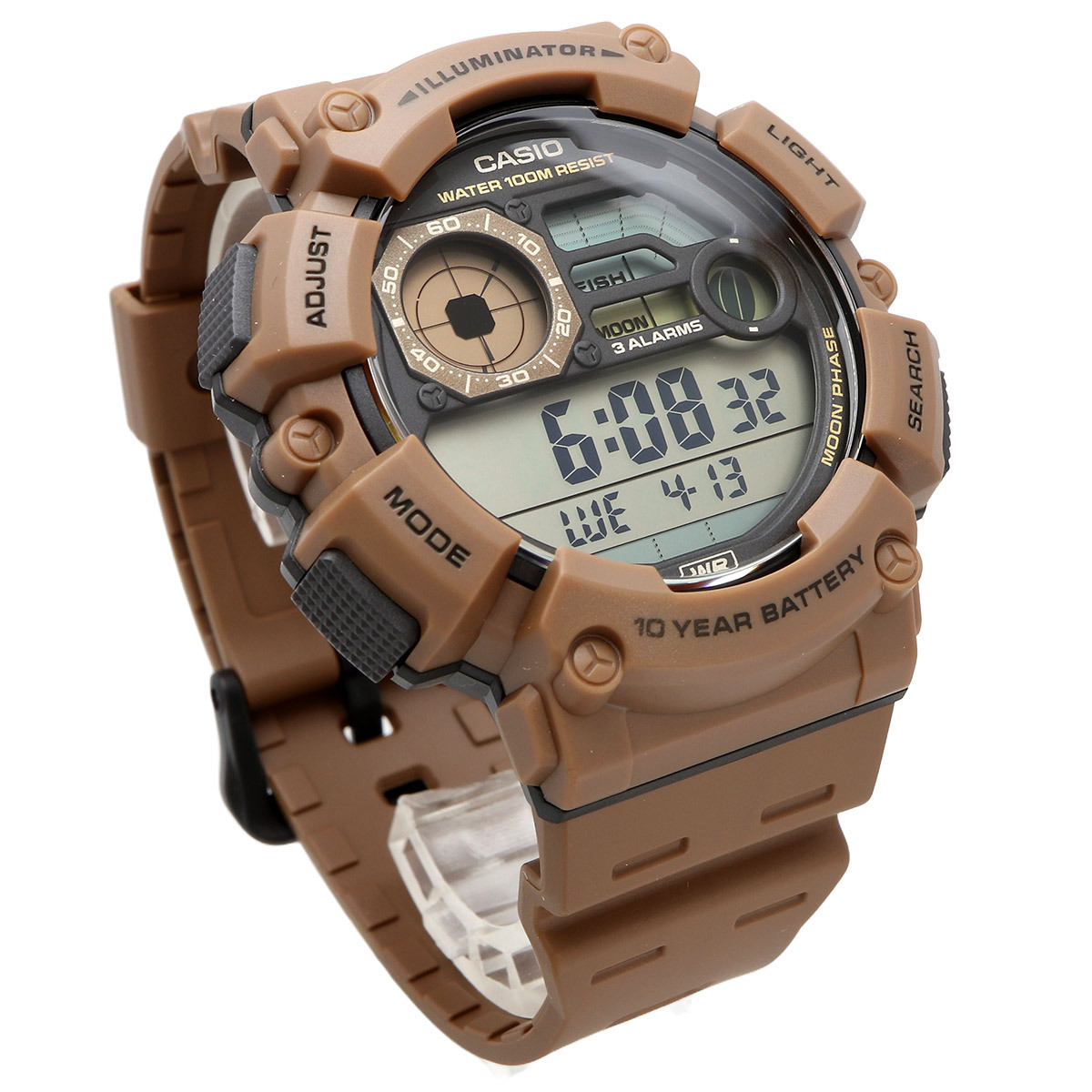 萬年鐘錶 - 卡西歐  CASIO  大錶徑數位顯示電子錶  WS-1500H-5AV 錶徑 50.1MM