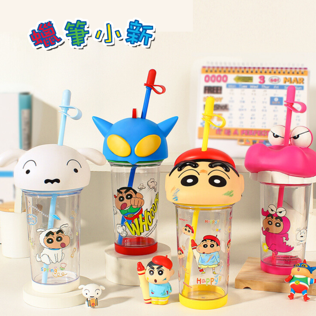 蠟筆小新 正版授權 防摔耐熱 立體模型 吸管杯