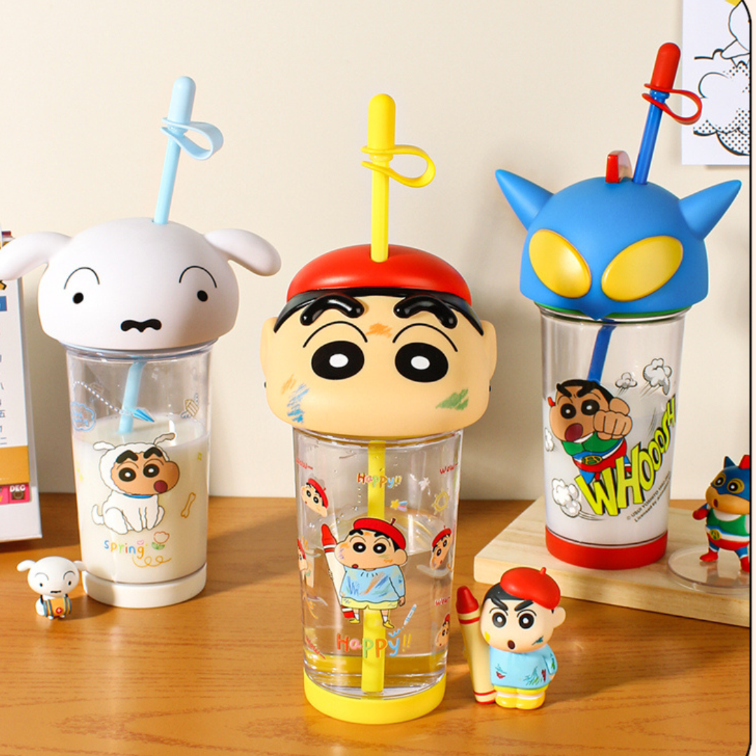 蠟筆小新 正版授權 防摔耐熱 立體模型 吸管杯