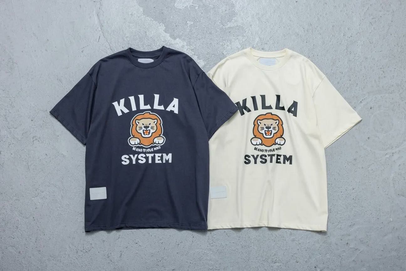 KILLASYSTEM 23S/S BE KIND TEE 深藍色 米白色
