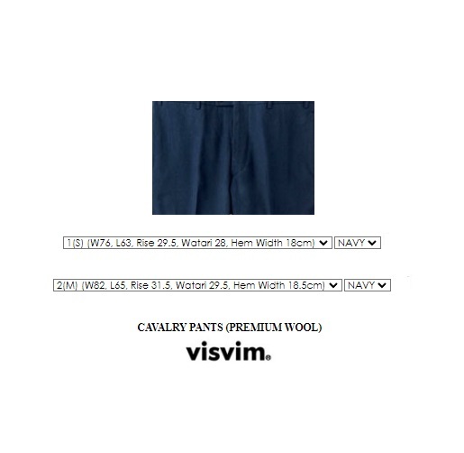 🔥ON SALE: VISVIM CAVALRY PANTS (PREMIUM WOOL) - PRE ORDER ITEM (預訂中)