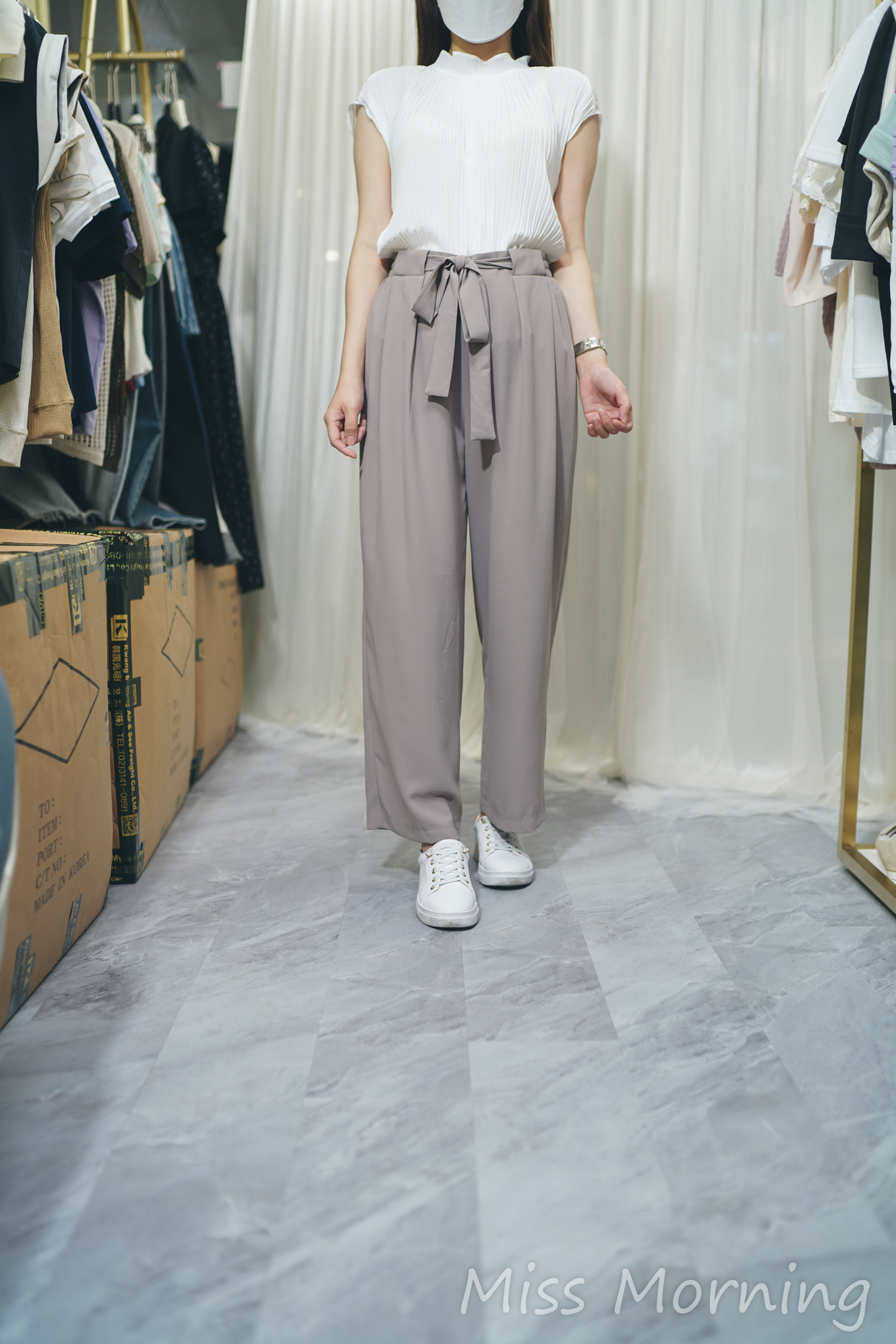 百摺雪紡TOP(13904)&束腰雪紡褲(33744)