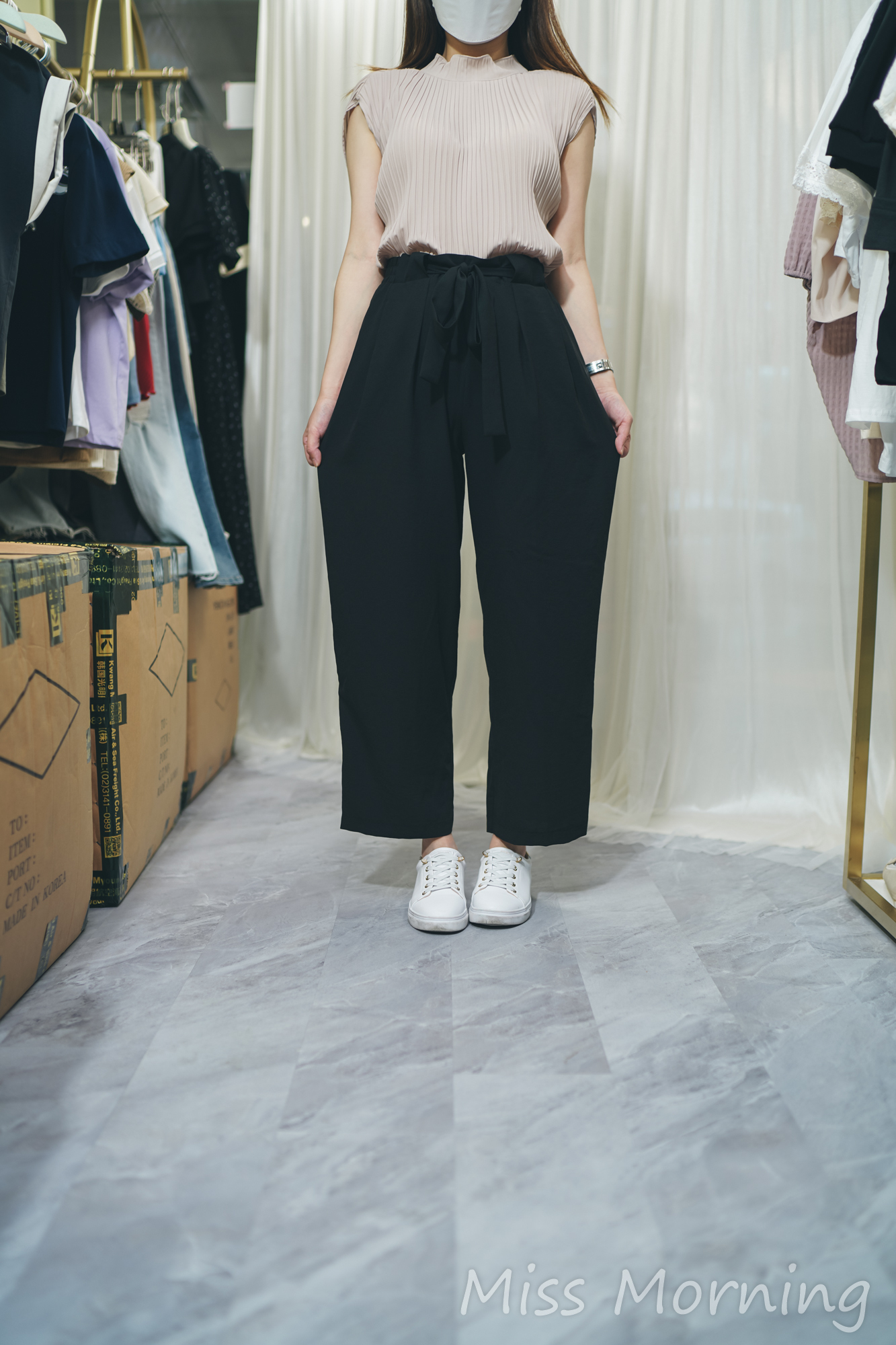 百摺雪紡TOP(13904)&束腰雪紡褲(33744)