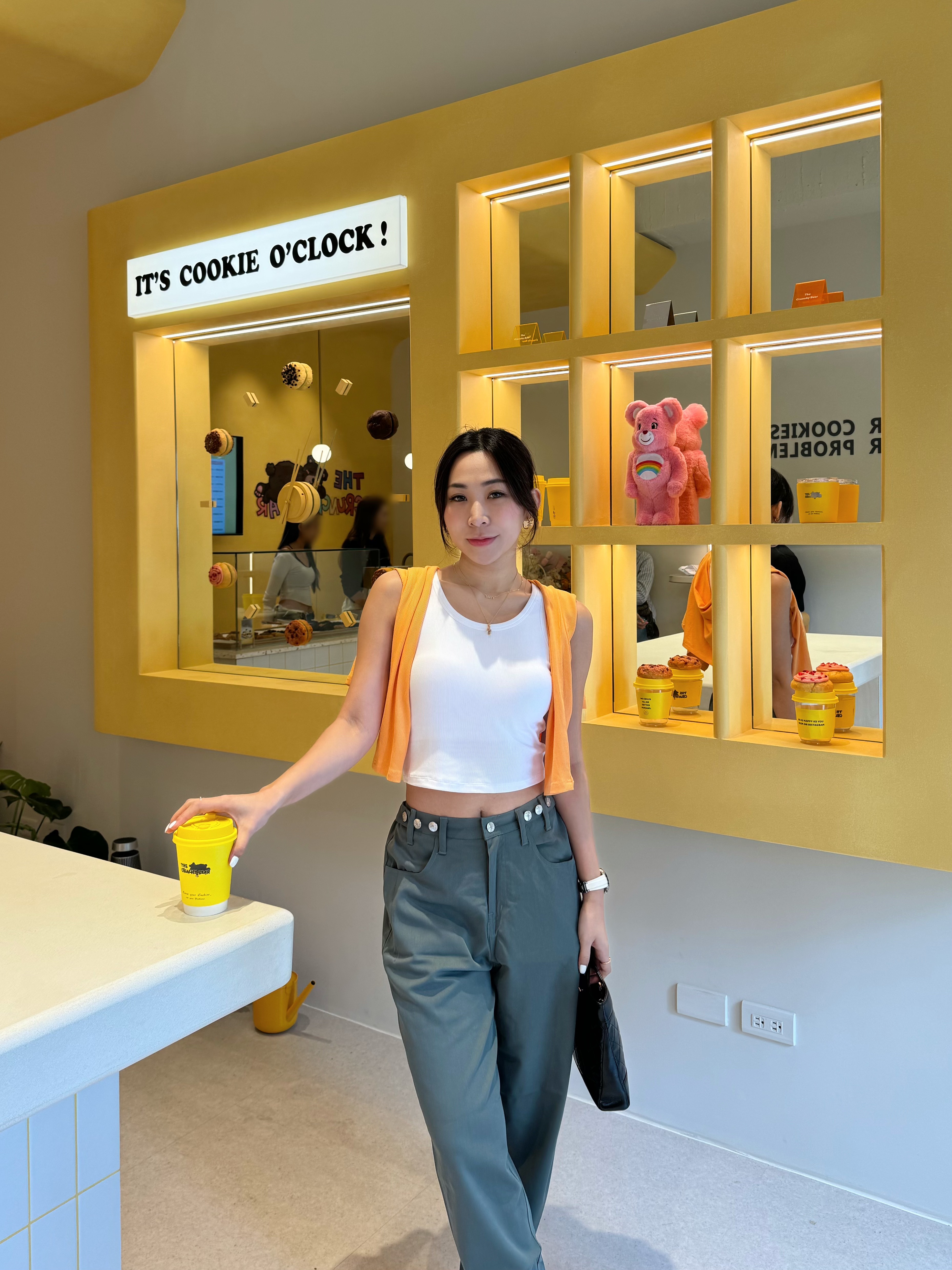 調節扣綠色型格褲