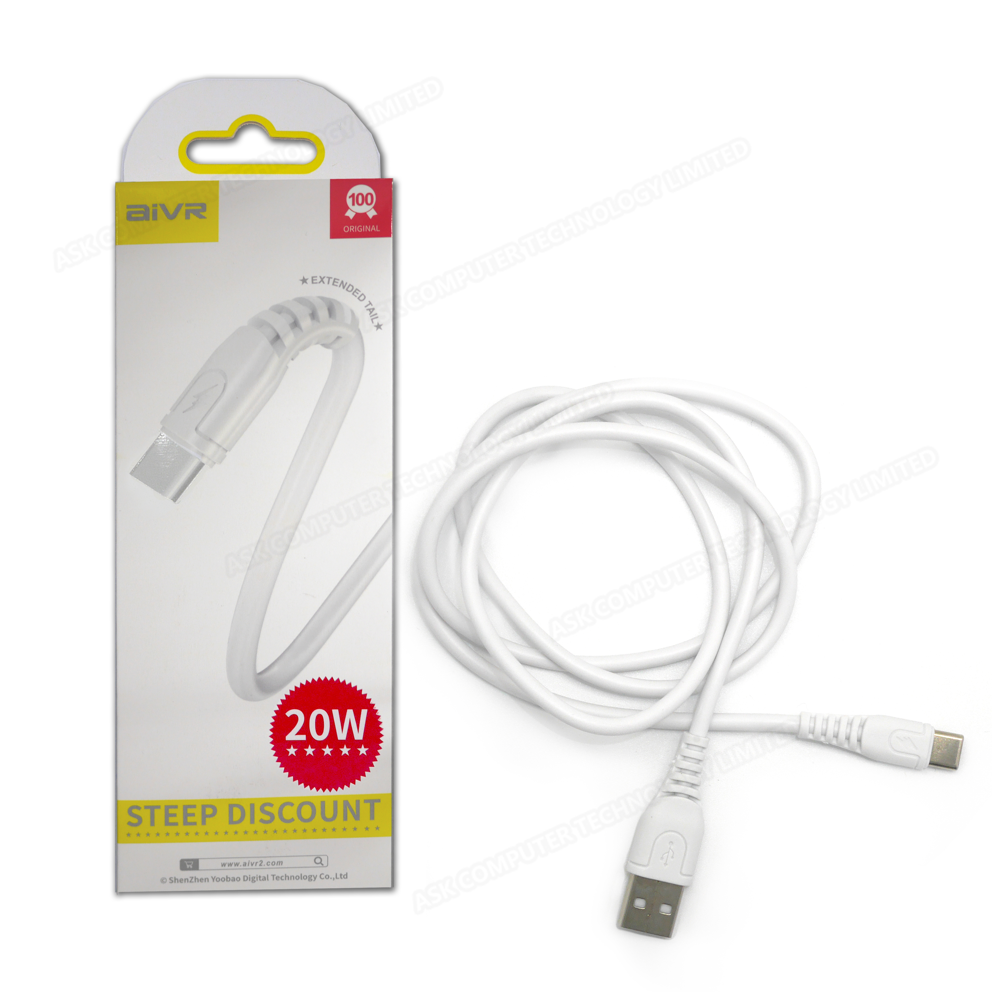 AiVR K354-Type-C USB charging cable (1M) fast charging cable data cable transmission cable fast charging 2A 5V high current (P3722)