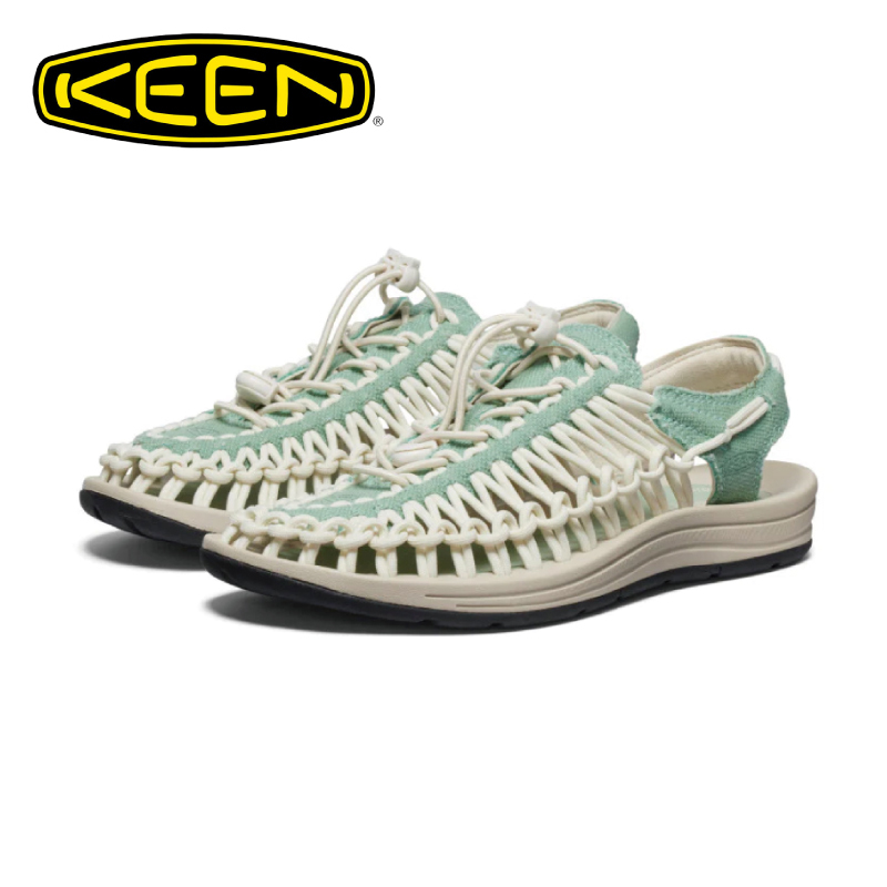 KEEN 美國  KEEN UNEEK CANVAS 繩編帆布涼鞋 女款編織涼鞋 湖水藍/白  30K28566
