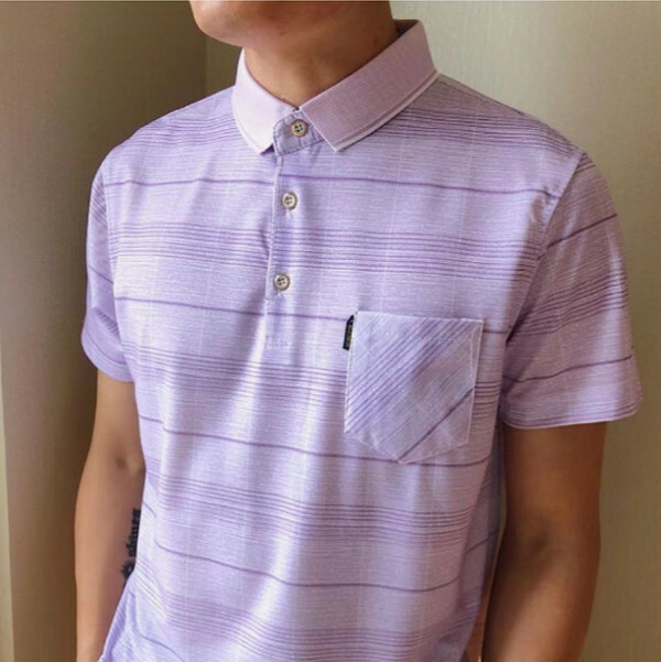 Lapel Short Sleeve T-Shirt [Vermicelli] Size [M-3XL] [Contact Customer Service to Confirm Shipping Size after Placing an Order]