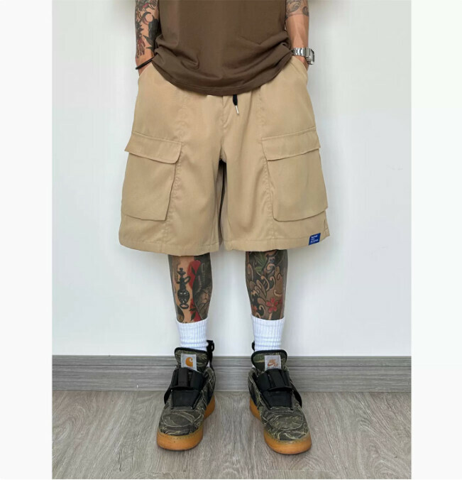 熱推工裝闊腿短褲（卡其色M-3XL）（下單后聯繫客服確認發貨尺碼）