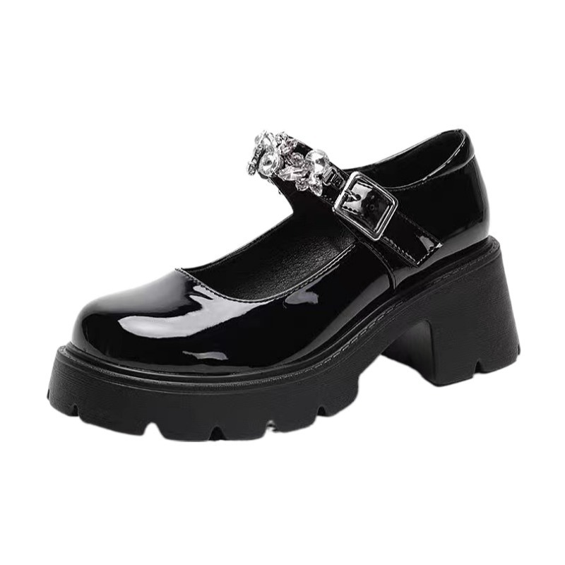 Hot selling soft leather Mary Jane shoes (black size 35-40) (please contact customer service to confirm the delivery size after placing the order)