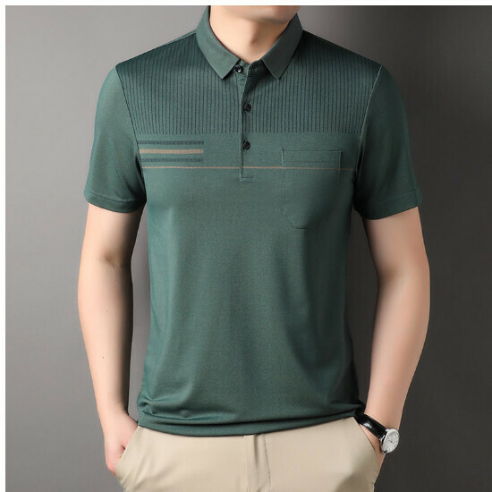 激抵翻領短袖t恤【A218款綠色真口袋】尺碼【M-4XL】【下單後聯絡客服確認發貨尺碼】