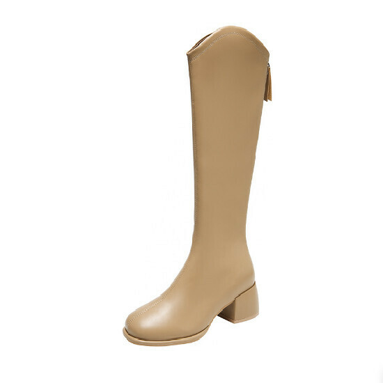 Hot selling knight boots [milk tea color] [size 34-43] (please contact customer service to confirm the delivery size after placing the order)
