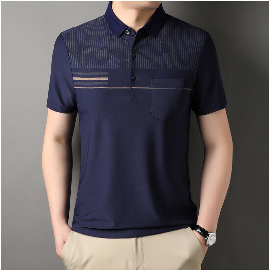 激抵翻領短袖t恤【A218款藏青真口袋】尺碼【M-4XL】【下單後聯絡客服確認發貨尺碼】