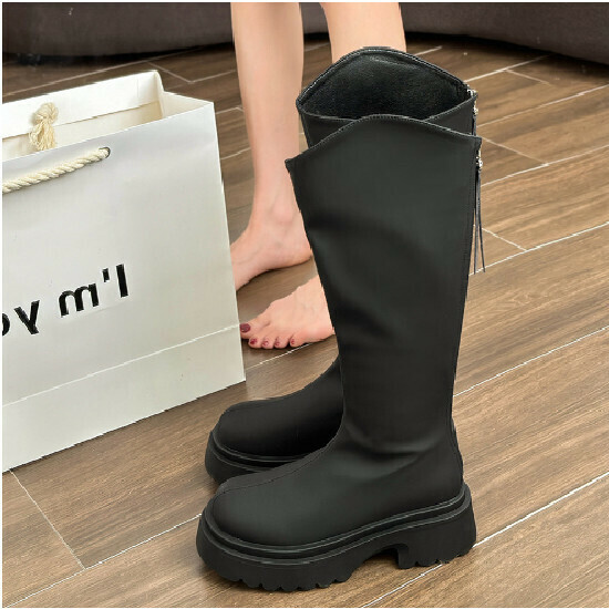 Hot Selling Slim Rider Boots [Black] [Size 35-40] (Please contact customer service to confirm the delivery size after placing the order)