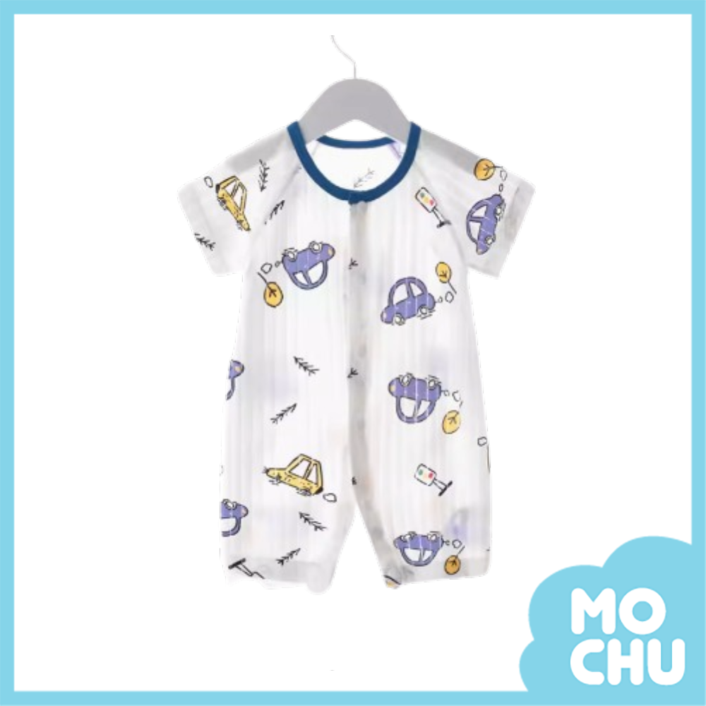 小汽車輕透薄款短袖連身衣