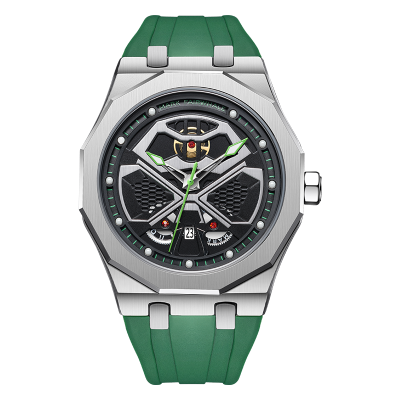 【Mark Fairwhale 馬克菲爾】FW-5590 多邊形外框 六邊形錶冠 獨具設計 潮流 手錶 -