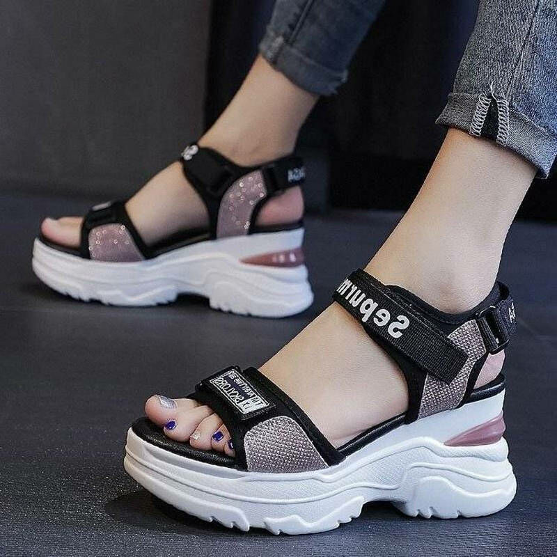 Hot selling wedge sports sandals (pink size 35-40) (please contact customer service to confirm the delivery size after placing the order)
