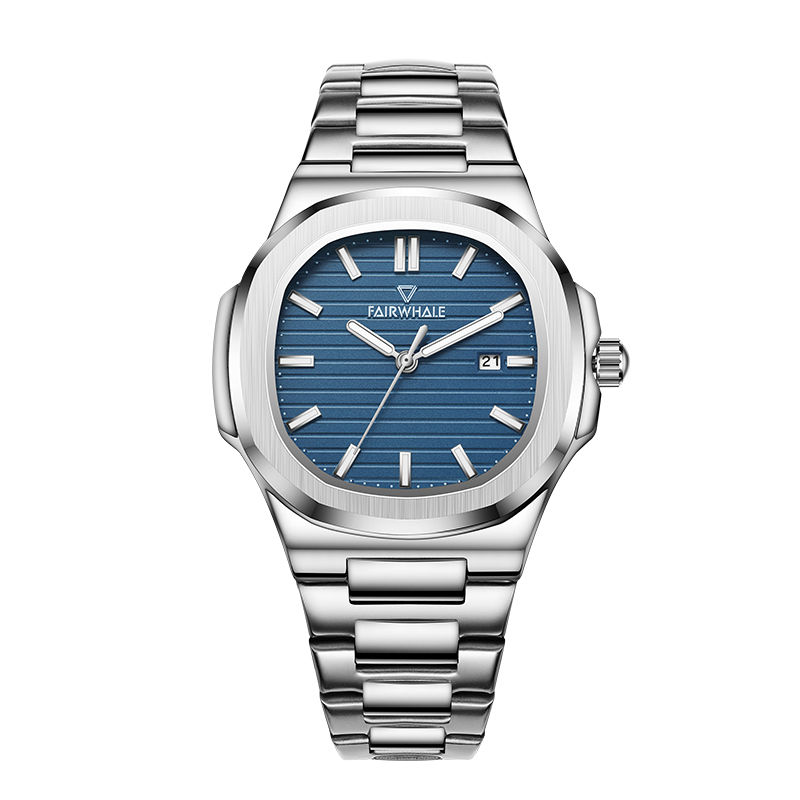 【Mark Fairwhale 馬克菲爾】FW-5610 鸚鵡螺紳士商務專用高格調蝴蝶扣夜光手錶-