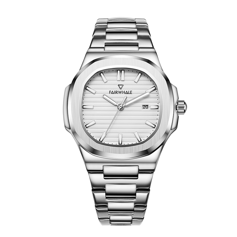 【Mark Fairwhale 馬克菲爾】FW-5610 鸚鵡螺紳士商務專用高格調蝴蝶扣夜光手錶-