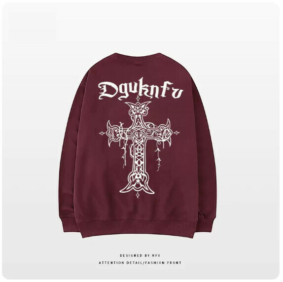 爆款圓領衛衣【M-3XL】【酒紅色-薄款】(下單後聯絡客服確認發貨尺碼) 