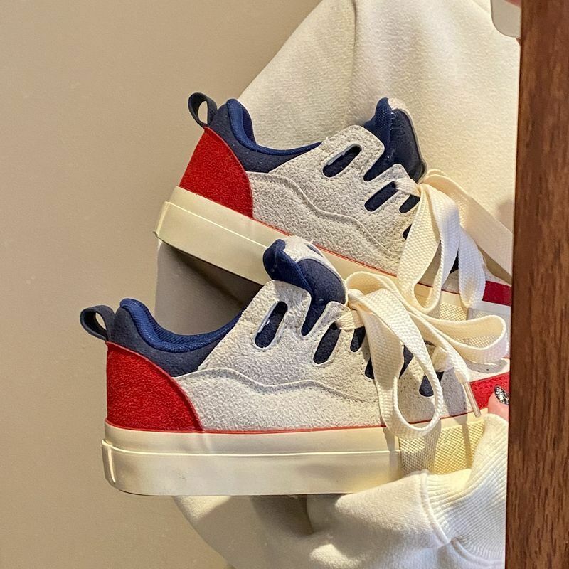 Hot selling color matching casual sneakers (blue and red, size 35-40) (please contact customer service to confirm the delivery size after placing the order)