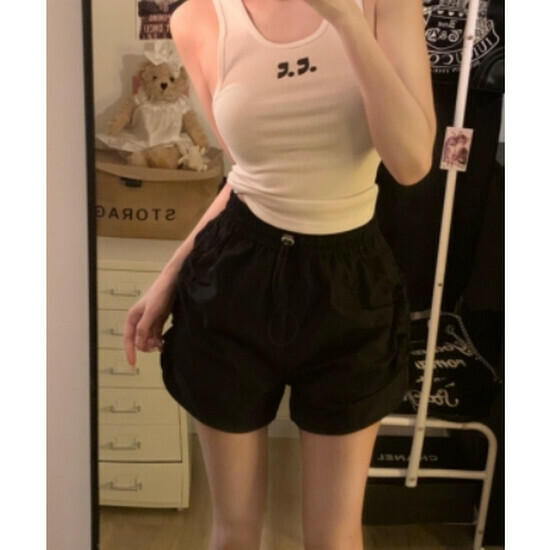 Hot Selling Thin High Waist Shorts [Black] [Sizes S-XL] (Please contact customer service to confirm the delivery size after placing the order)