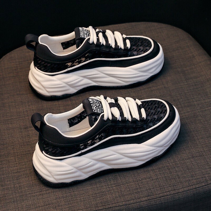 Hot selling thick-soled mesh shoes (black size 35-40) (please contact customer service to confirm the delivery size after placing the order)