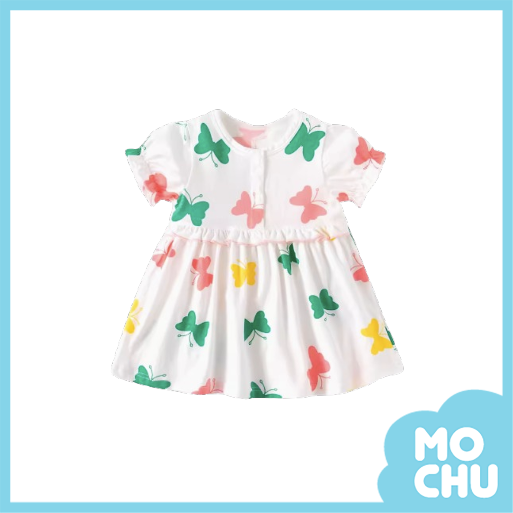 彩色蝴蝶連衣裙