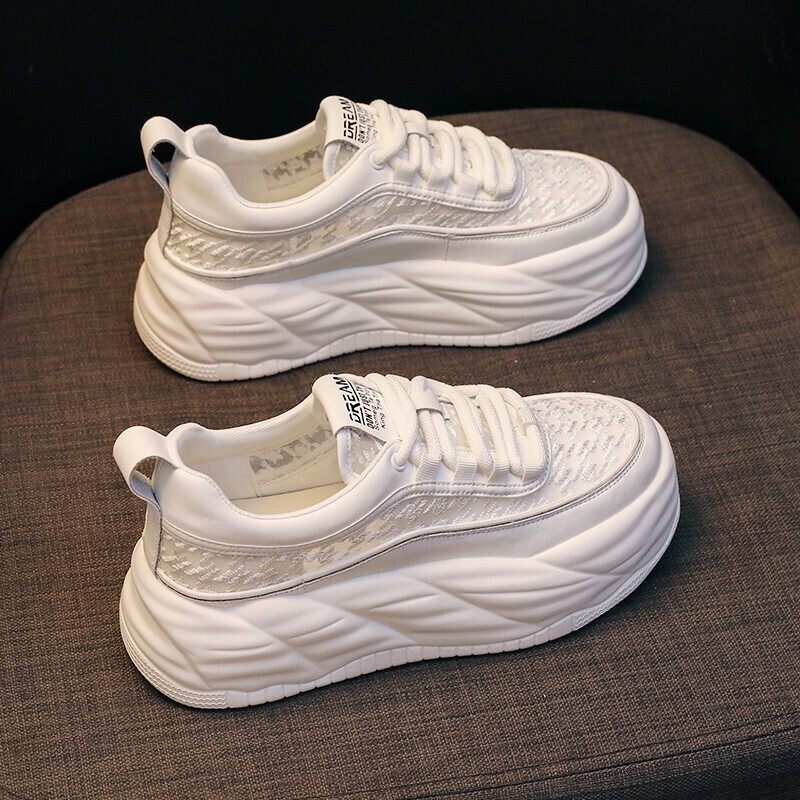 Hot selling thick-soled mesh shoes (white size 35-40) (please contact customer service to confirm the delivery size after placing the order)