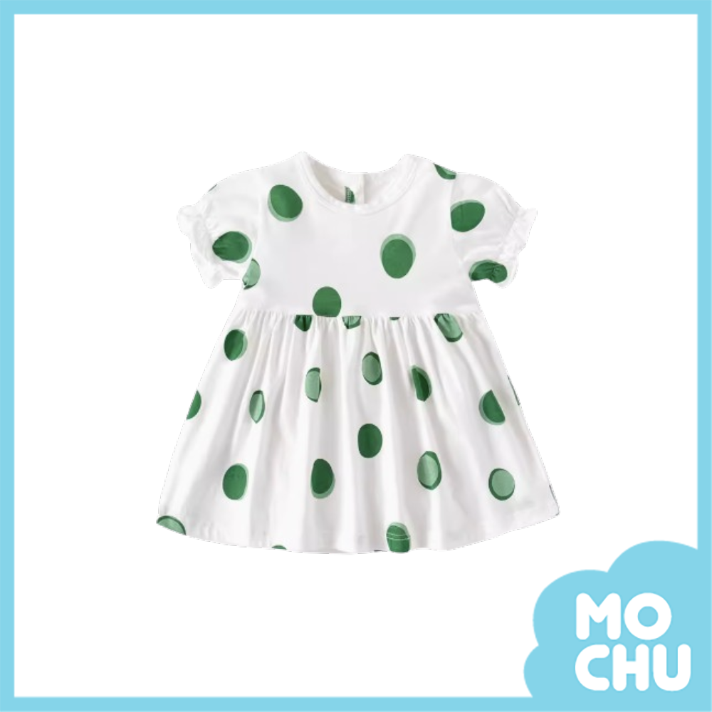 綠色波點連衣裙