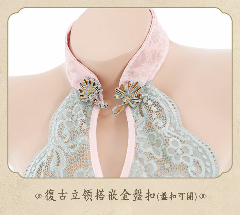 古典高開衩露胸旗袍