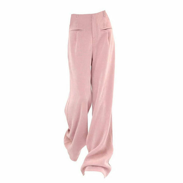 Hot sale elastic waist wide leg pants (pink size S-L) (please contact customer service to confirm the delivery size after placing the order)