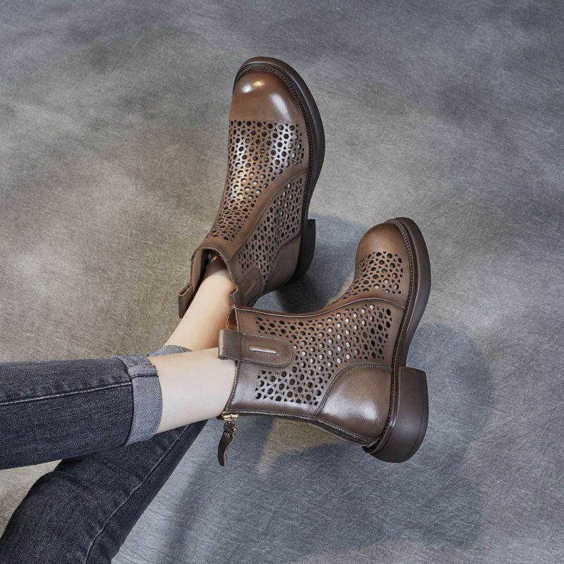 Hot selling hollow Martin boots (brown size 35-40) (please contact customer service to confirm the delivery size after placing the order)