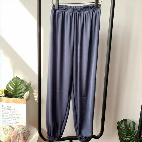 Cupra summer loose large size anti-mosquito bloomers corseted pants [haze blue] [one size]