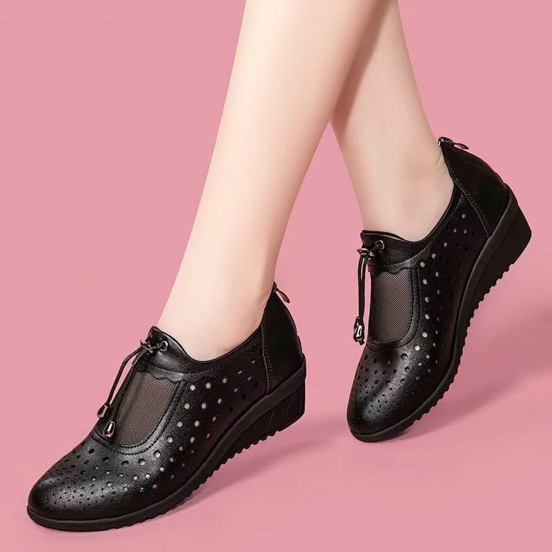 Hot selling wedge mesh sandals (black size 35-40) (please contact customer service to confirm the delivery size after placing the order)