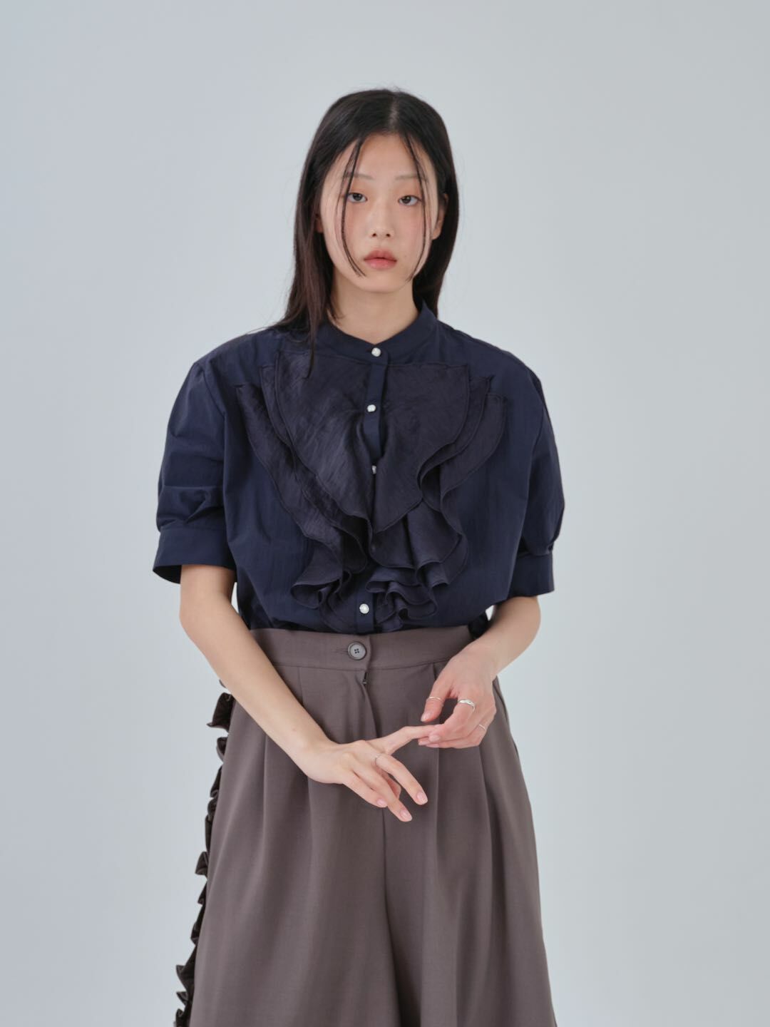 KR 心口V字Ruflle Top