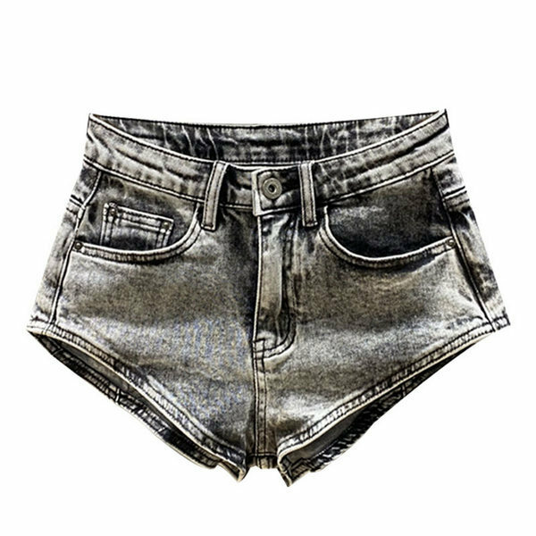 Hot selling retro denim shorts (gray S-L) (please contact customer service to confirm the delivery size after placing the order)