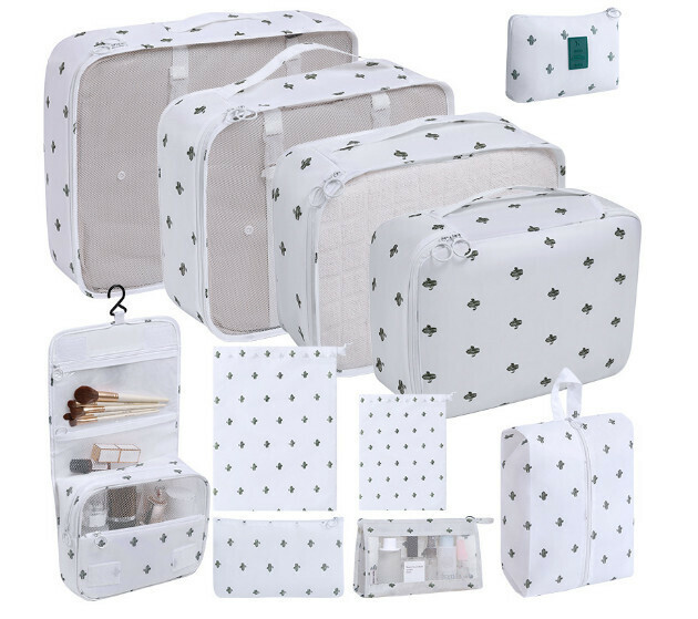 Hot Selling【11 Piece Set】Travel Storage Bag【Wash Makeup Digital】【Cactus】