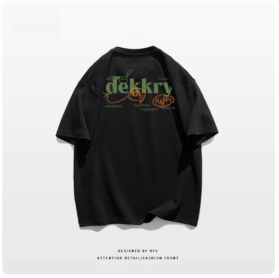 Crew Neck T-Shirt [M-3XL] [Black-220g] (Contact customer service to confirm the shipping size after placing an order) 
