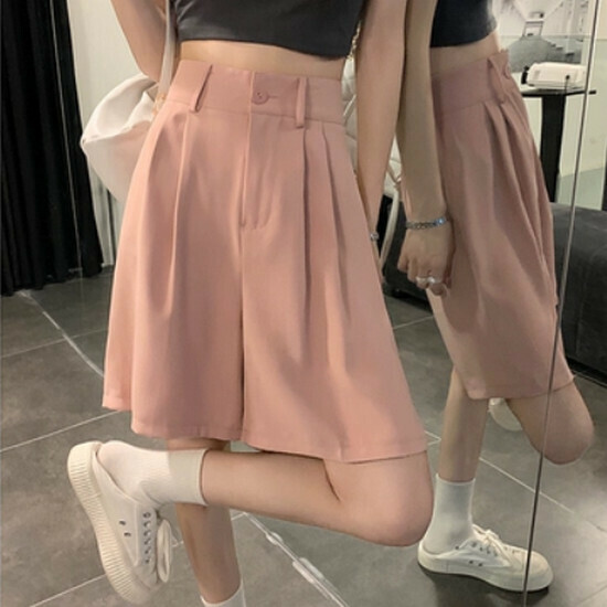 熱賣休閒西裝五分褲【粉色】【S-XL碼】(下單後請聯絡客服確認發貨尺碼)