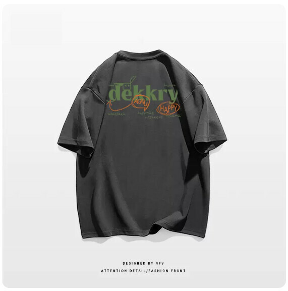 Crew neck T-shirt [M-3XL] [dark gray-220g] (contact customer service to confirm the shipping size after placing an order) 