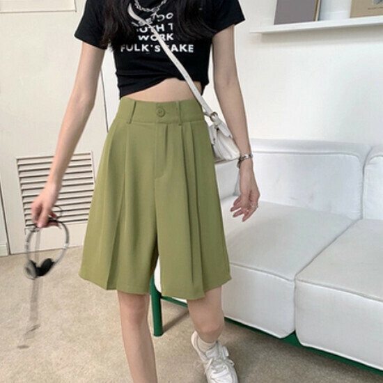 熱賣休閒西裝五分褲【綠色】【S-XL碼】(下單後請聯絡客服確認發貨尺碼)
