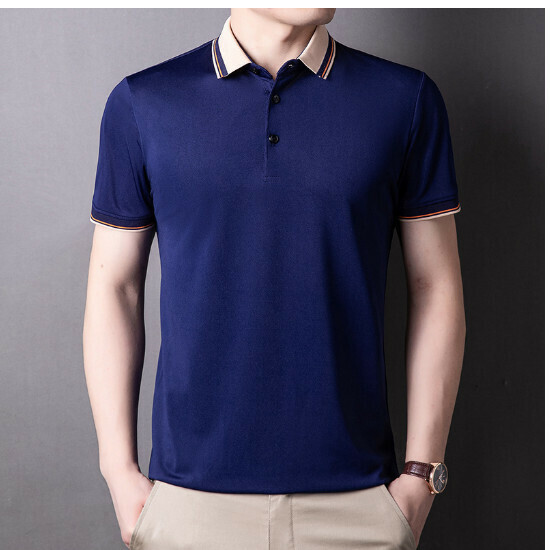 熱賣翻領短袖t恤【106款藏青色】尺碼【165/M-190/4XL】【下單後聯絡客服確認發貨尺碼】