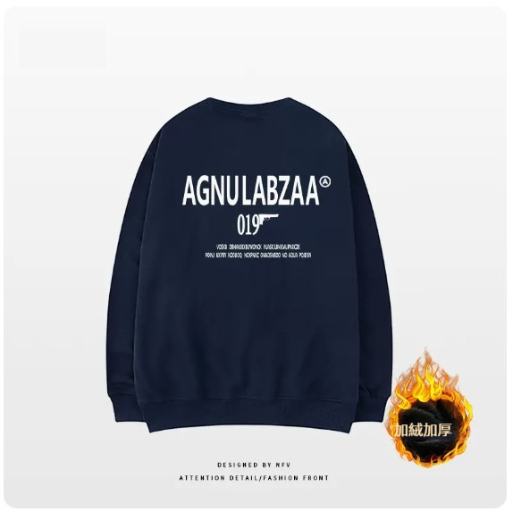 爆款圓領衛衣【M-3XL】【藏青色-加絨加厚】(下單後聯絡客服確認發貨尺碼) 
