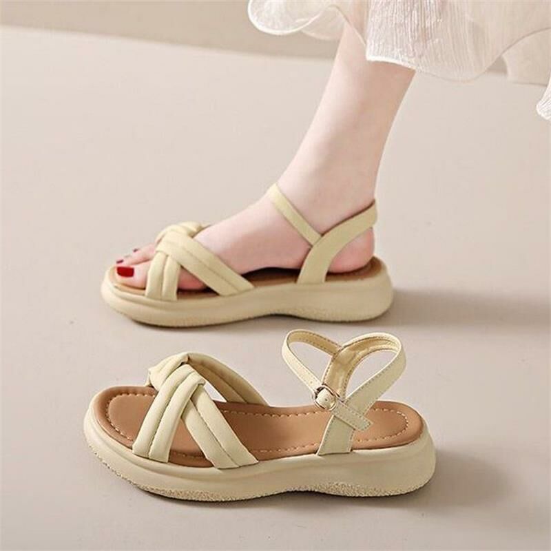 Hot selling buckle sandals (yellow size 35-40) (please contact customer service to confirm the delivery size after placing the order)