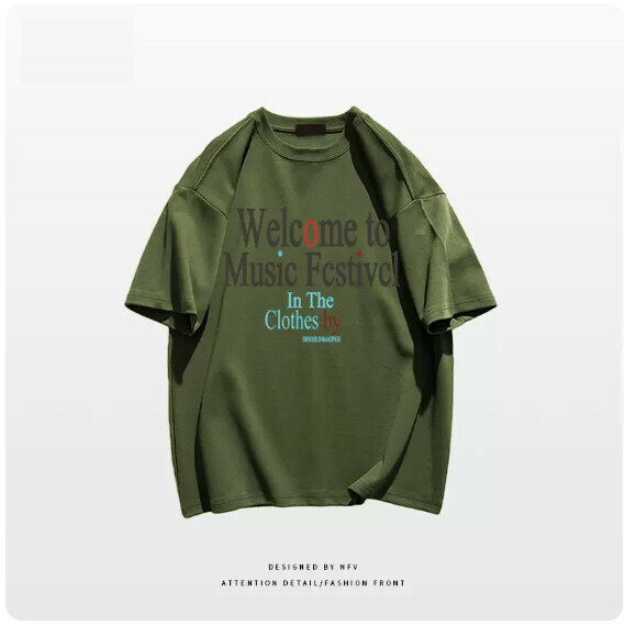 Crew neck T-shirt [M-3XL] [Army green-220g] (contact customer service to confirm the shipping size after placing an order) 