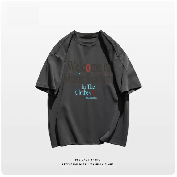 Crew neck T-shirt [M-3XL] [dark gray-220g] (contact customer service to confirm the shipping size after placing an order) 