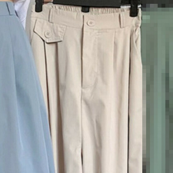 熱賣闊腿高腰休閒褲【杏色】【S-L碼】(下單後請聯絡客服確認發貨尺碼)