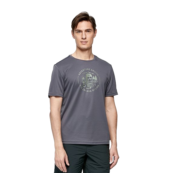 Wildland 荒野 椰炭紗抗菌抗UV圓領衣 男款 (冰河藍、深灰) 吸濕/排汗/透氣/抗UV 10WA91628