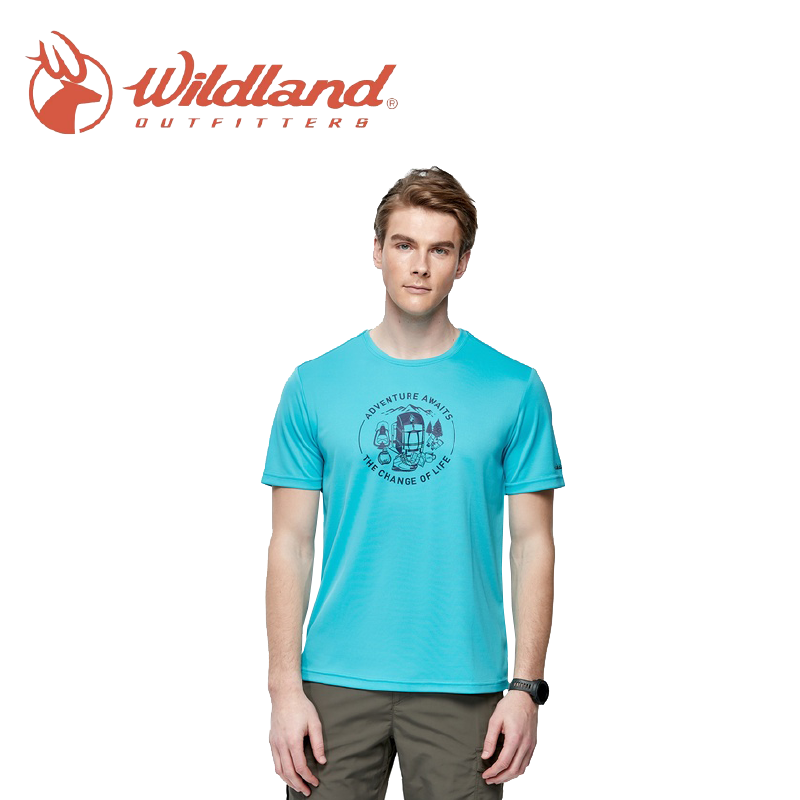 Wildland 荒野 椰炭紗抗菌抗UV圓領衣 男款 (冰河藍、深灰) 吸濕/排汗/透氣/抗UV 10WA91628